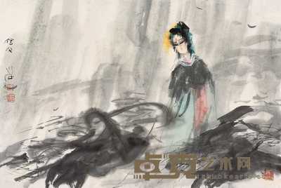 傅小石 2004年作 仿父仕女 镜心 45×68cm